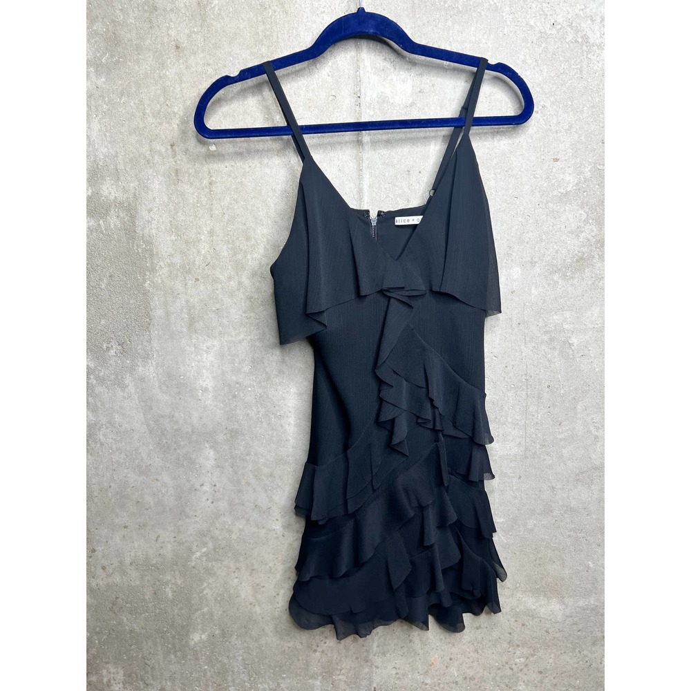 Alice + Olivia Lavinia Black Ruffle Dress Sz.2